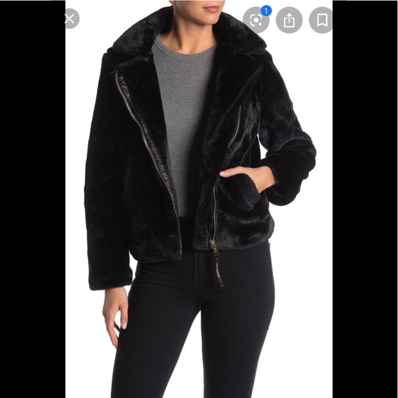 Juicy Couture Jackets & Blazers - Juicy Couture,Faux Fur Moto Jacket,black,NWT